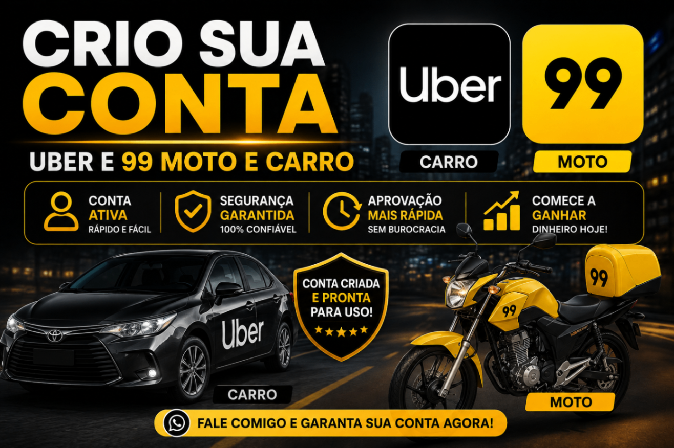 CRIO SUA CONTA UBER OU 99